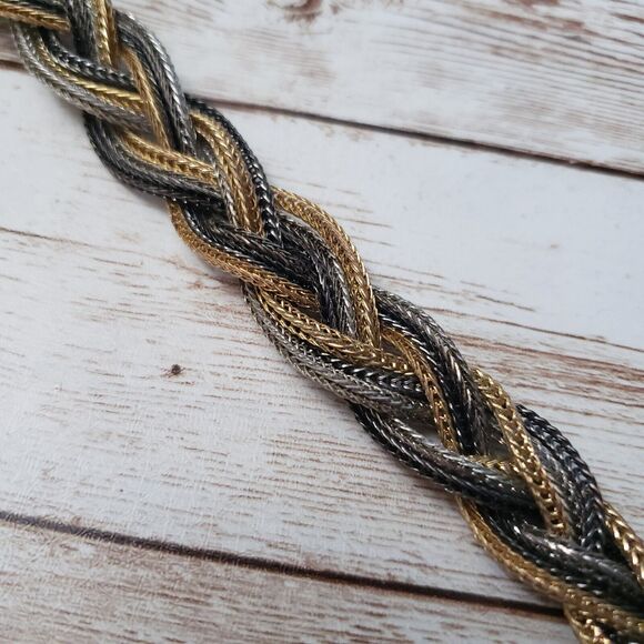 Vintage Bracelet Tri Color Woven Design - Picture 7 of 8